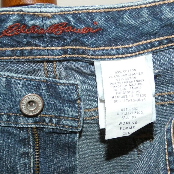 Eddie Bauer Distressed Stretch Bootcut Denim Jeans - Picture 3 of 5